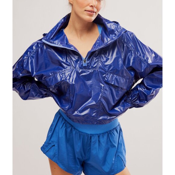 🎉LAST CHANCE🎉 FP MOVEMENT Spring Showers Packable Solid Rain Jacket / Atlantic - Picture 2 of 15